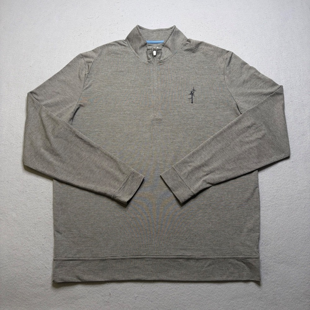 Johnnie-O Pullover Mens L Meteor Vaughn Quarter Zip Micro Stripe JMKO1890‎